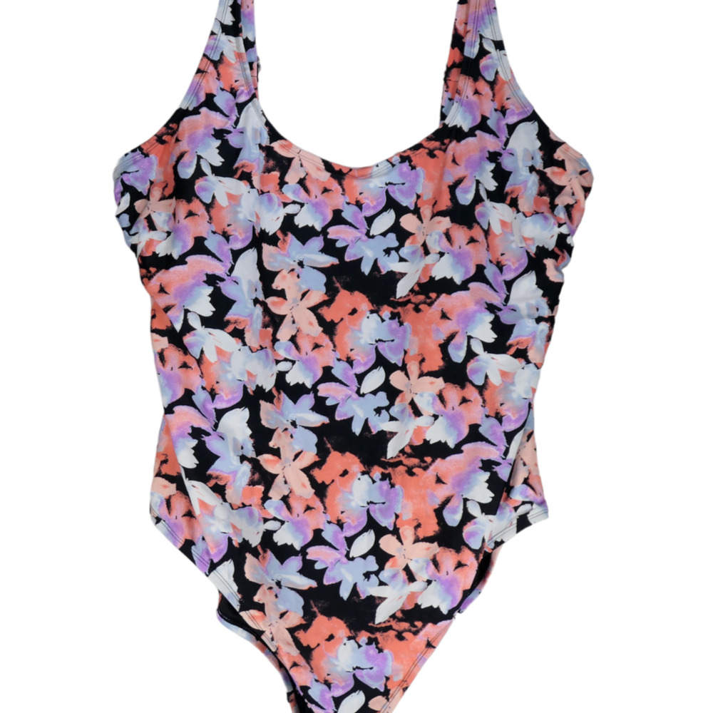 NEW Roatan Floral One Piece Swimsuit Women 3X Purple Padded Bra Adjust Strap